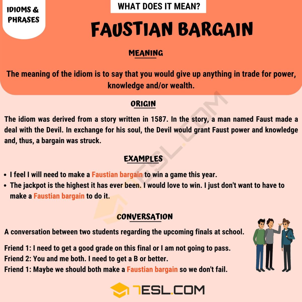 Faustian Bargain Meaning What Does this Useful Idiom Mean? • 7ESL