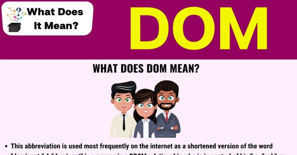 DOM Meaning What Does The Abbreviation “DOM” Stand for? • 7ESL