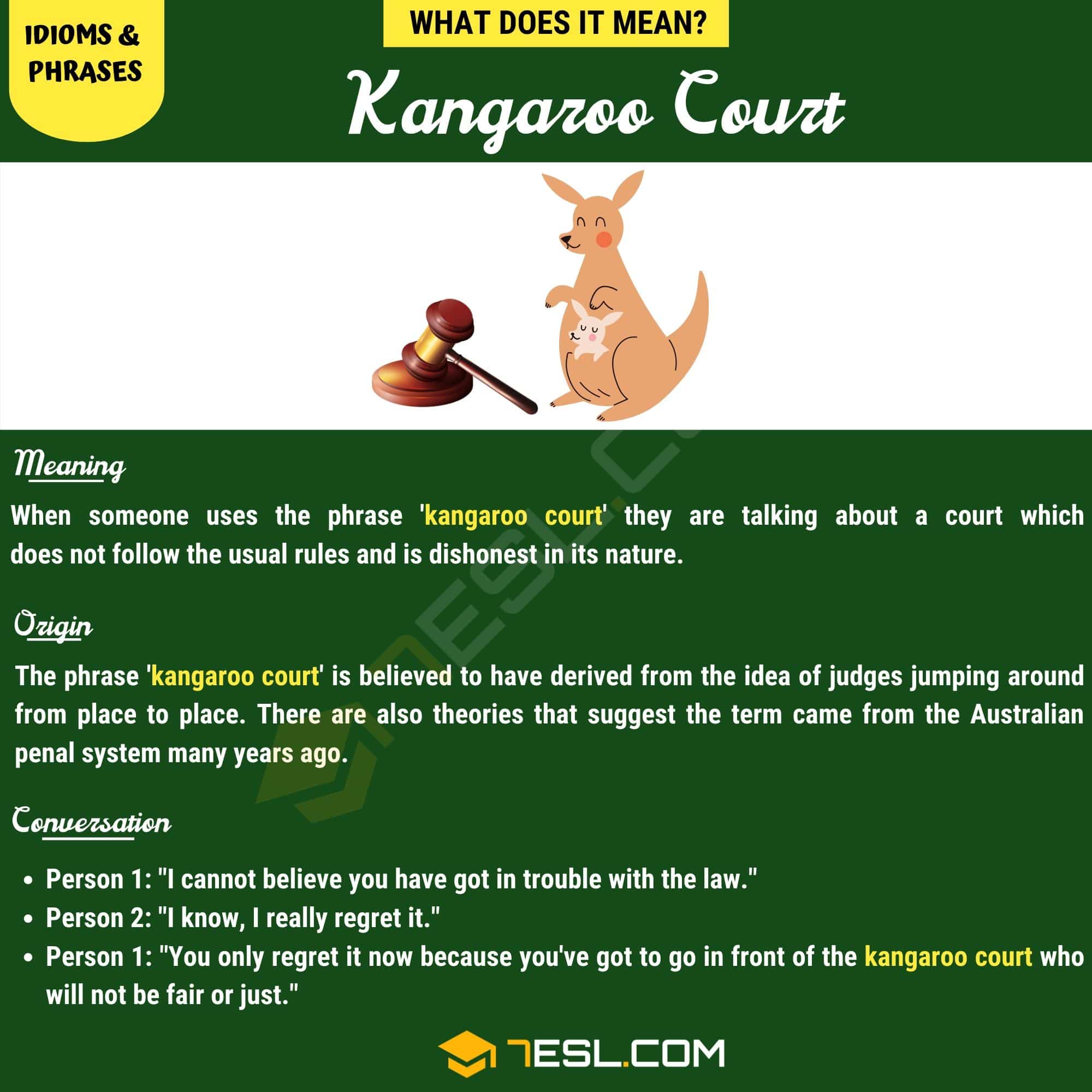 What Is A Kangaroo Court? "Kangaroo Court" Meaning with Examples • 7ESL