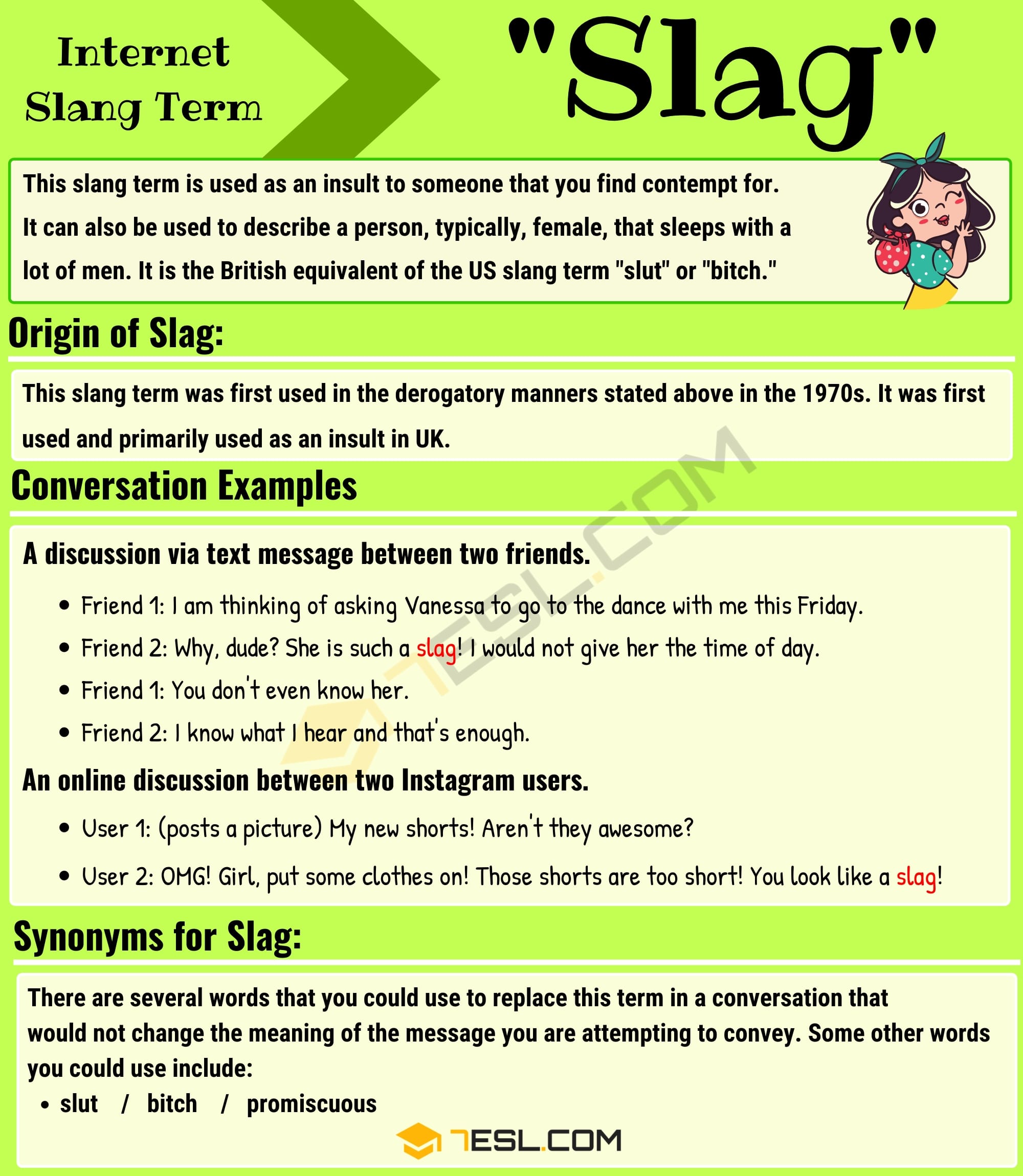 What Does The Slang Term "Slag" Mean? • 7ESL
