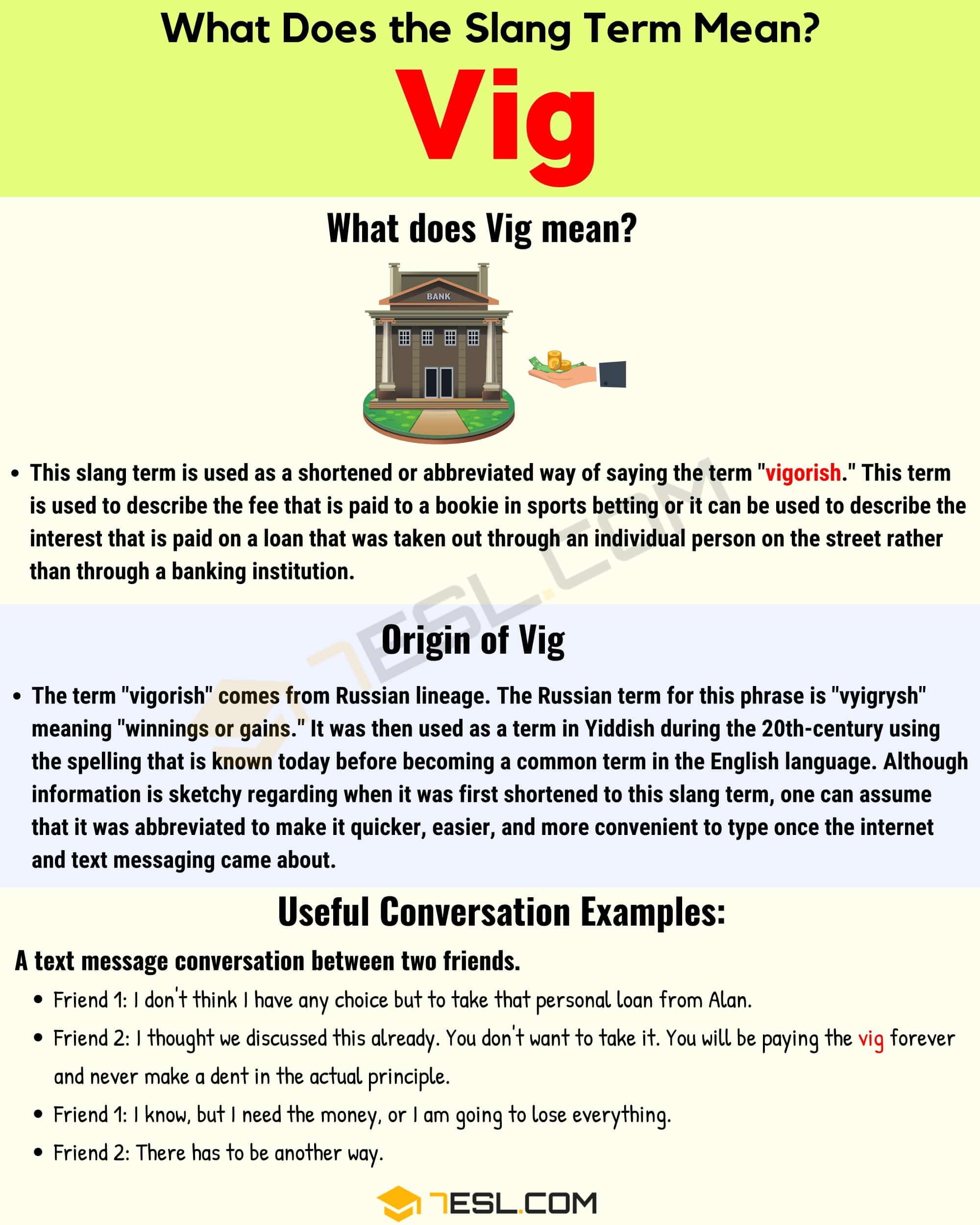 Vig Meaning How Do You Define the Interesting Term ‘Vig’? • 7ESL