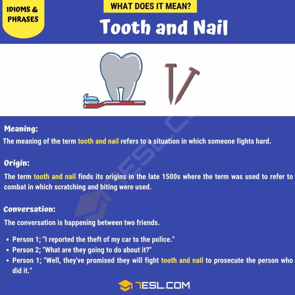 Tooth and Nail How to Use the Idiomatic Term "Tooth and Nail