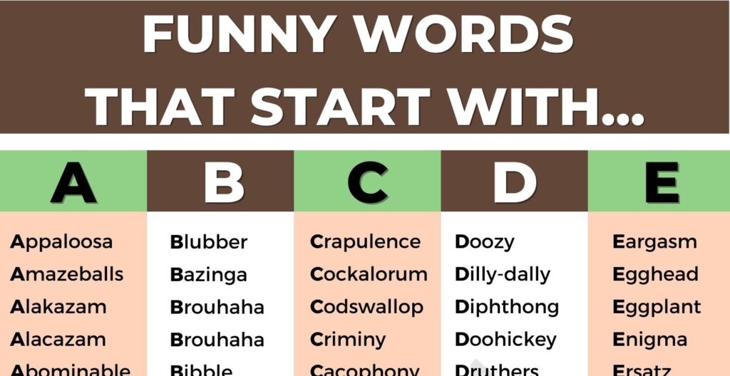 1000+ Funny Words that Sound Silly to Say in English • 7ESL