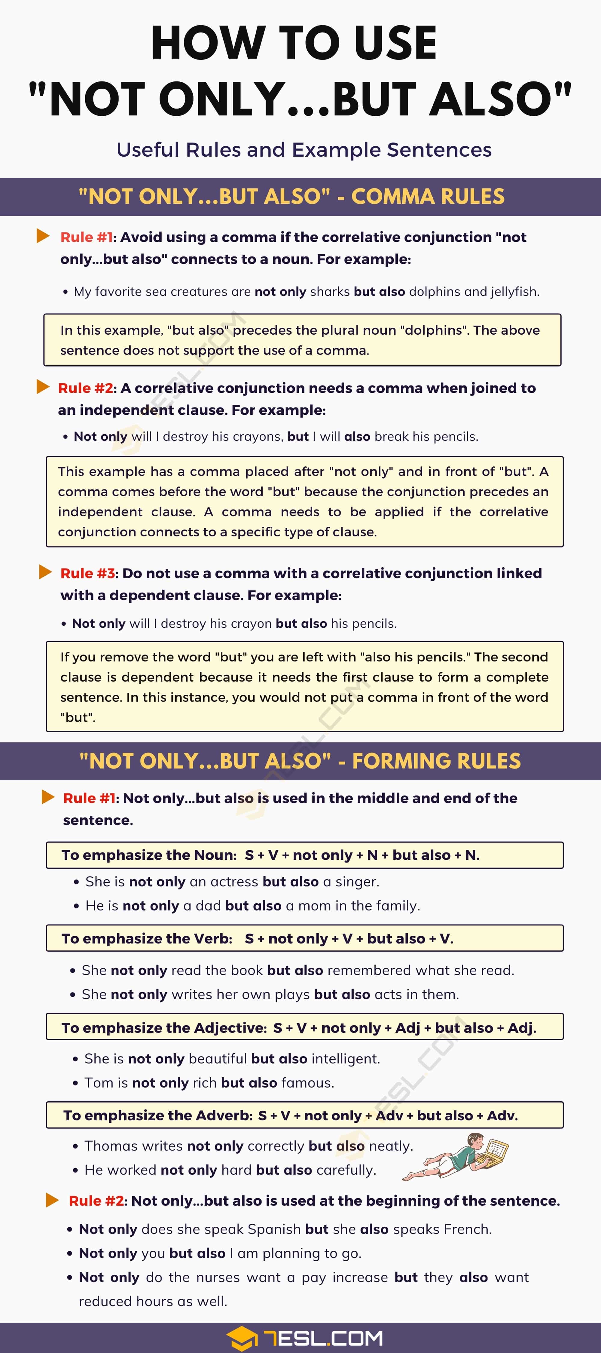 Not Only But Also: Important Rules and Example Sentences
