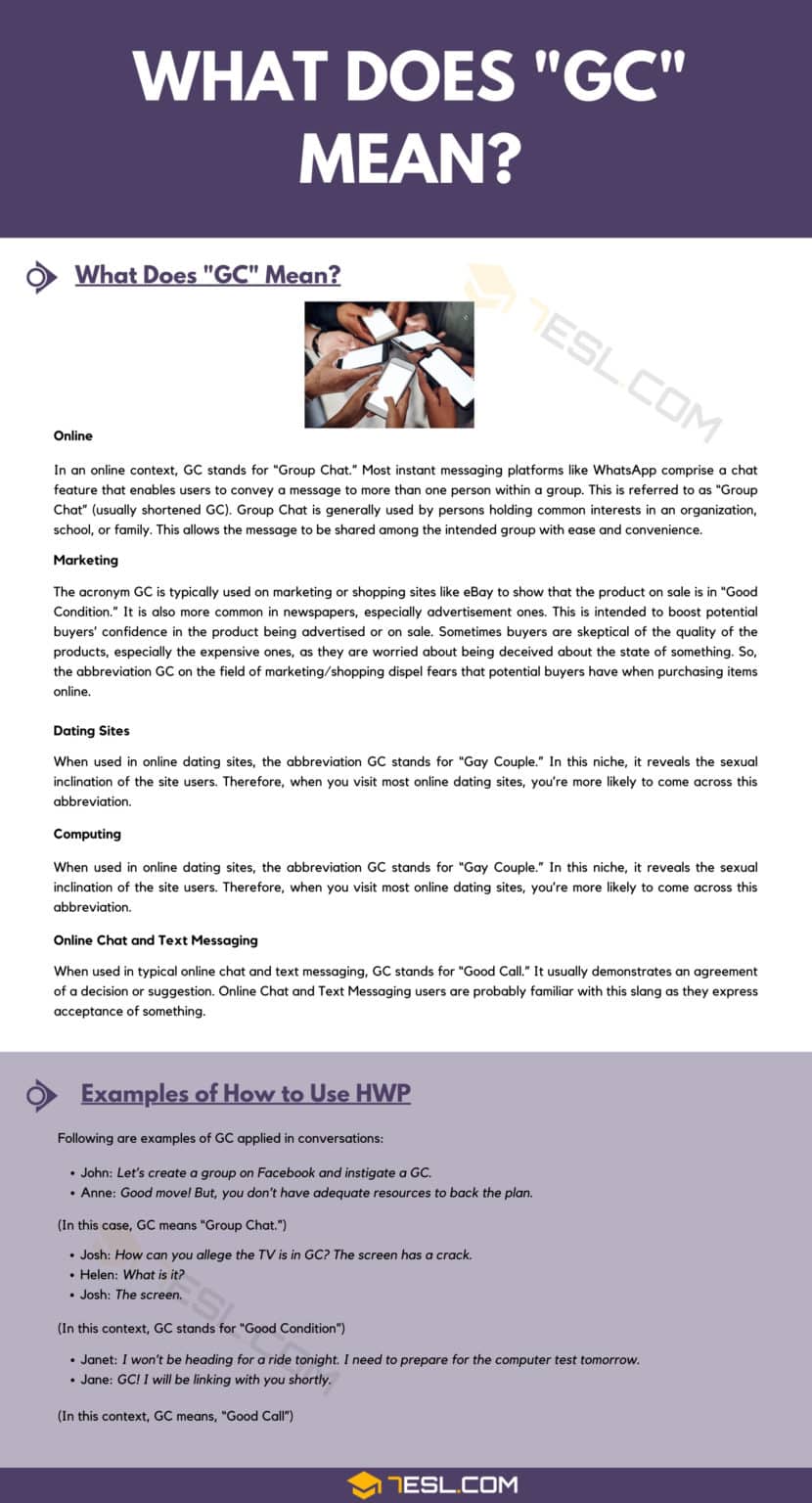 GC Meaning What Does GC Mean in Different Contexts? • 7ESL