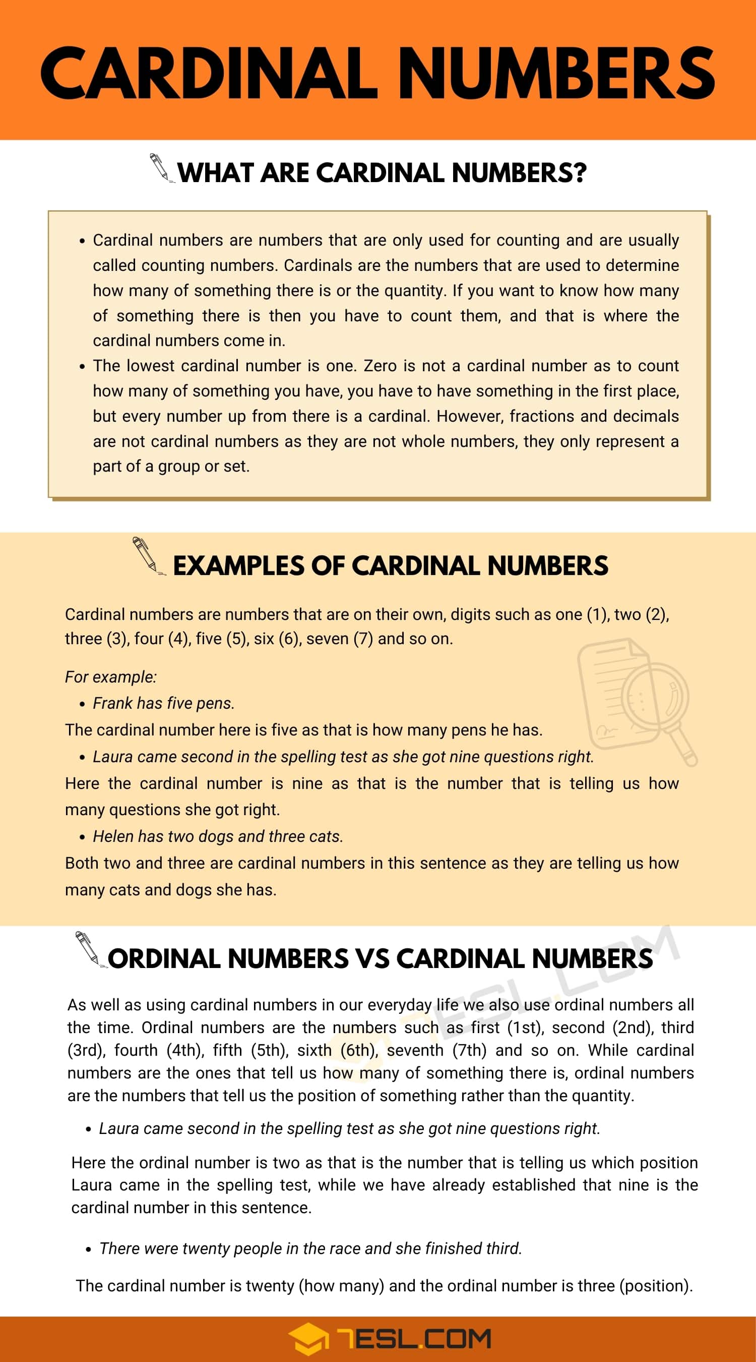 Cardinal Numbers in English • 7ESL