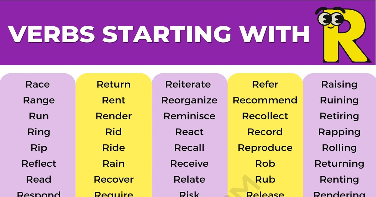 424 Great Examples of Verbs that Start with R in English • 7ESL