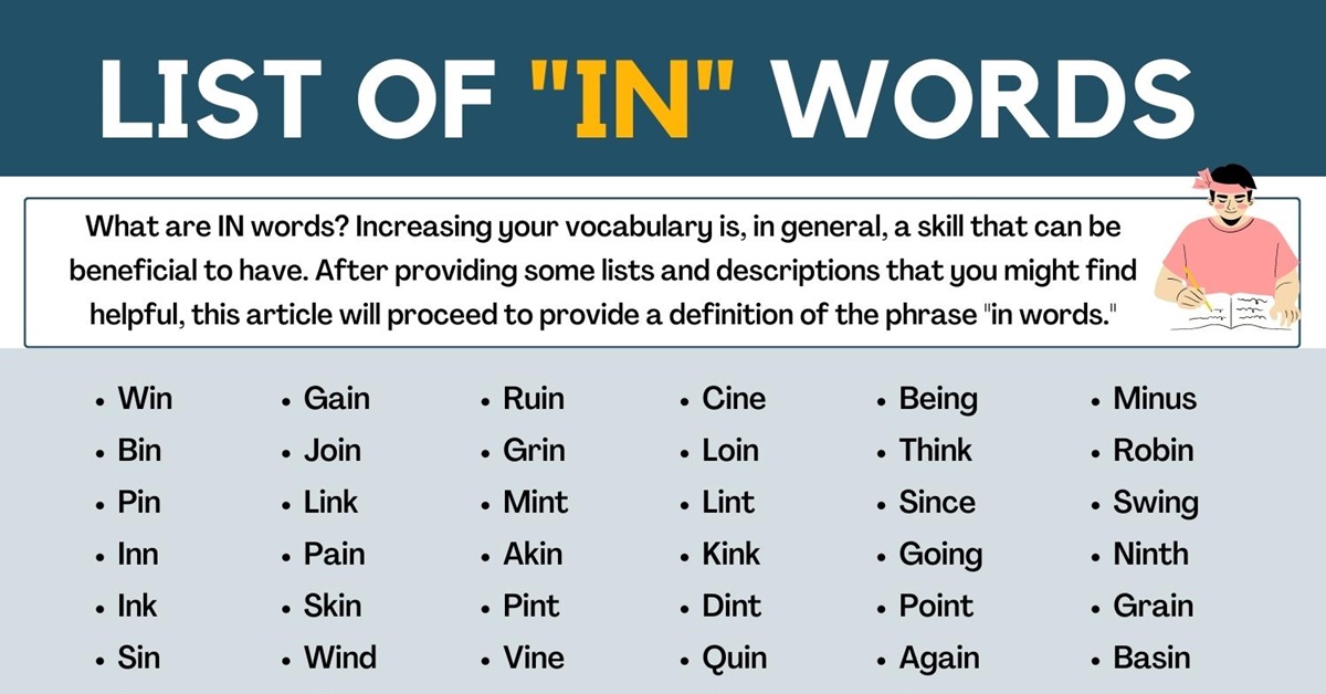 IN Words: 950+ Common Words with IN in English • 7ESL
