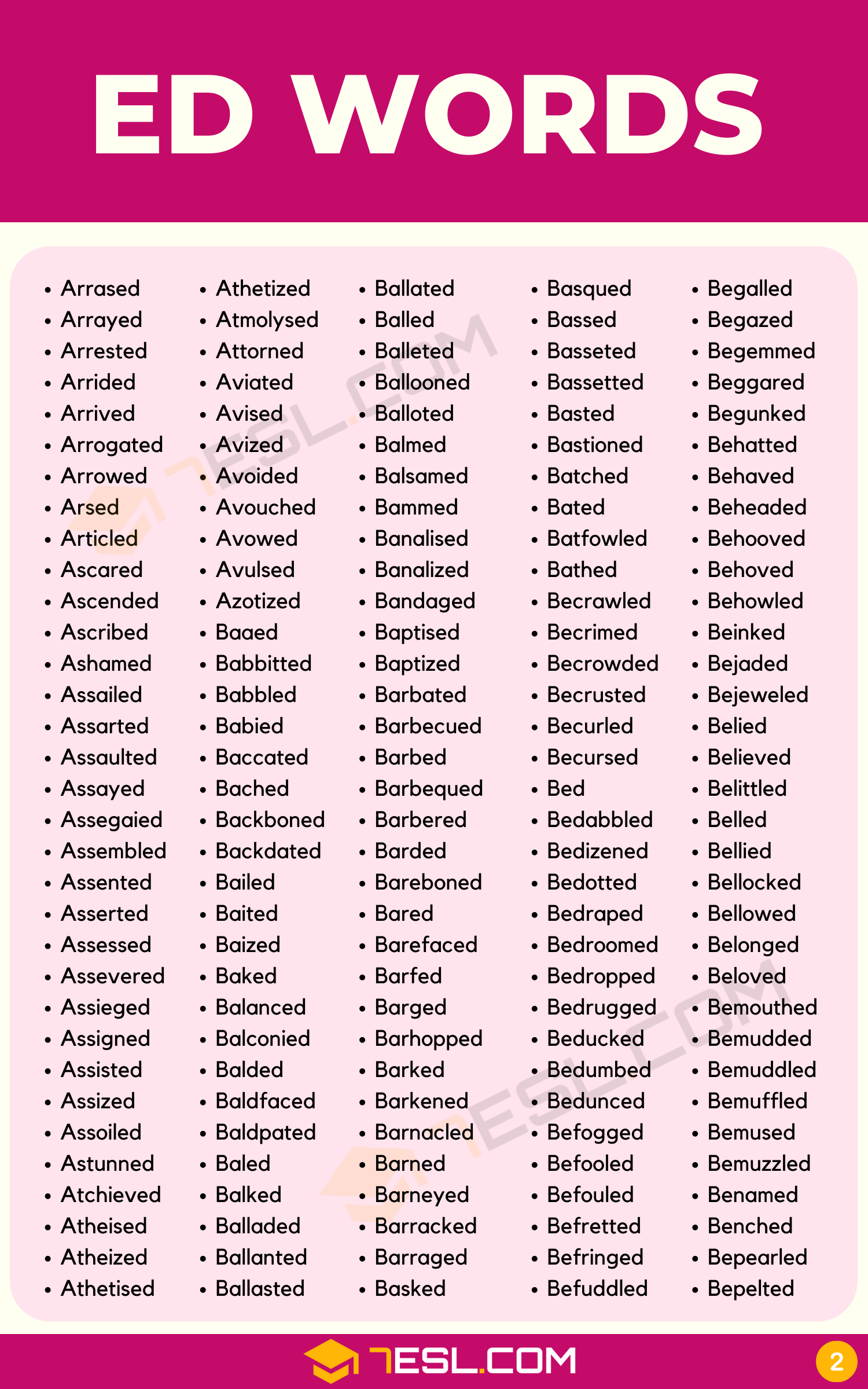 ED Words (2400 Words in English) • 7ESL