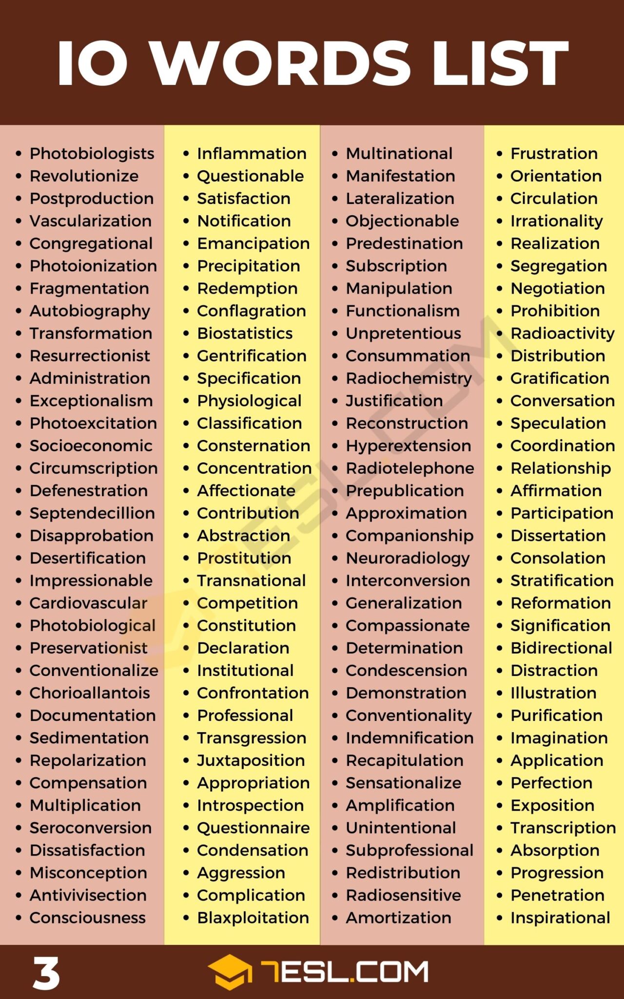 Words with IO List of 600+ IO Words in English ??? 7ESL