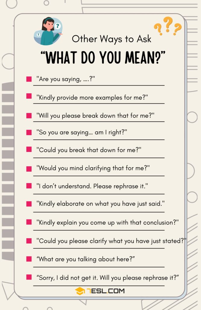 Different Ways to Ask "What Do You Mean?" • 7ESL(03)