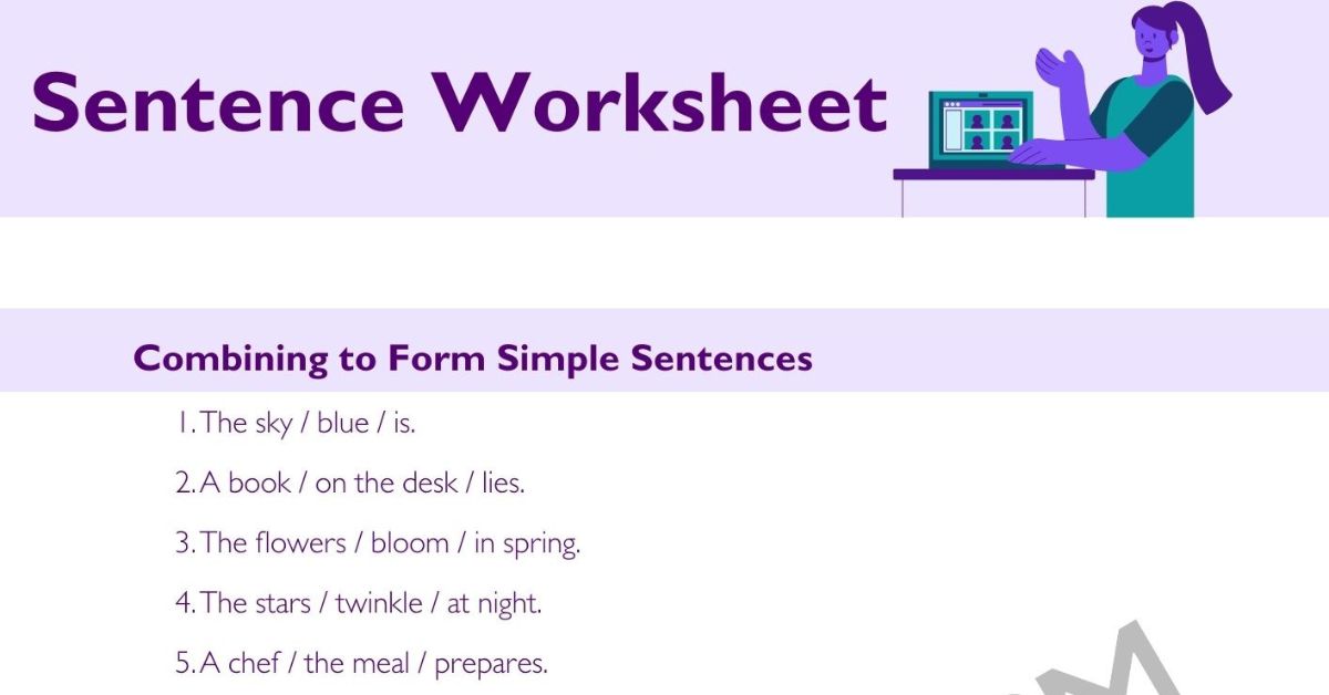 Sentence Exercises Sentence Worksheet • 7ESL