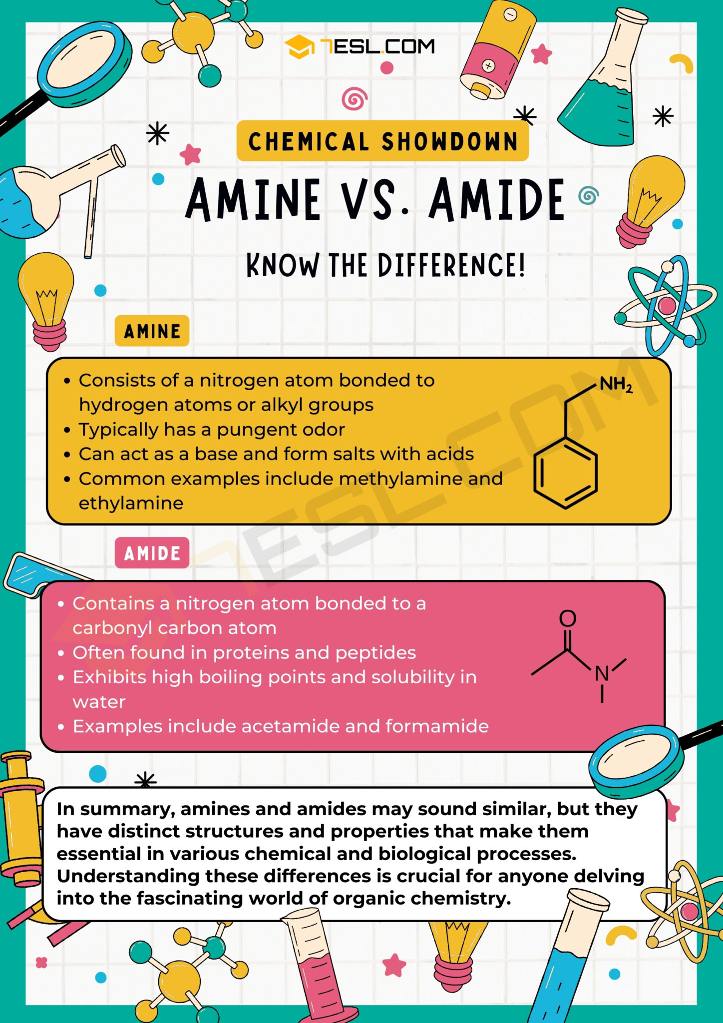 Amine vs. Amide Confusing Chemistry Terms • 7ESL
