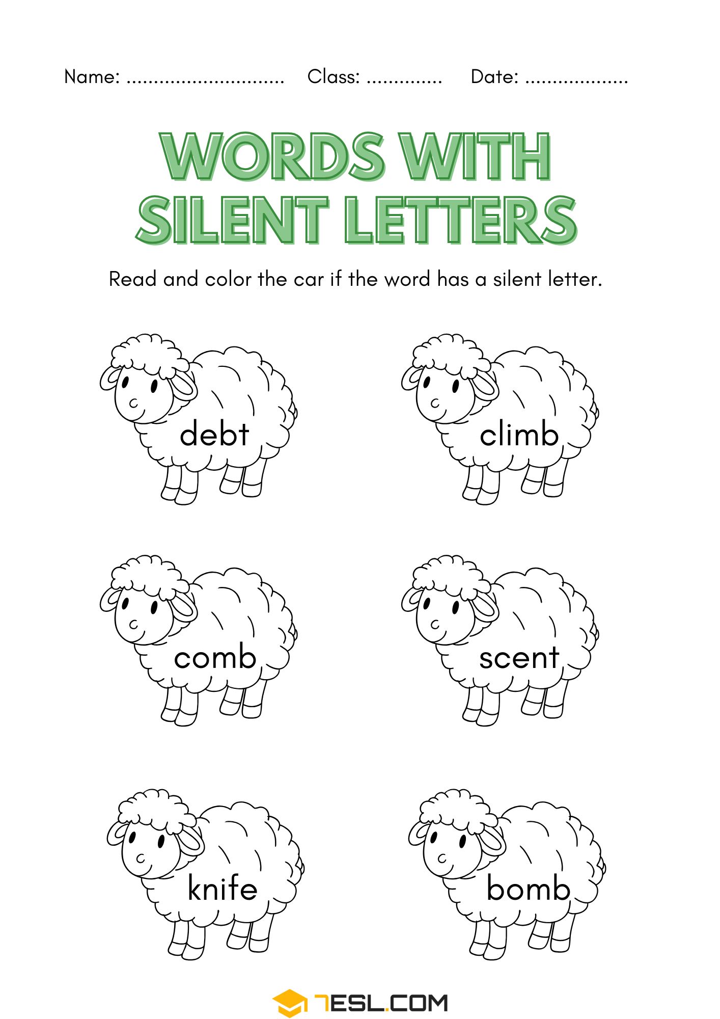 Silent Letters Worksheets(07)
