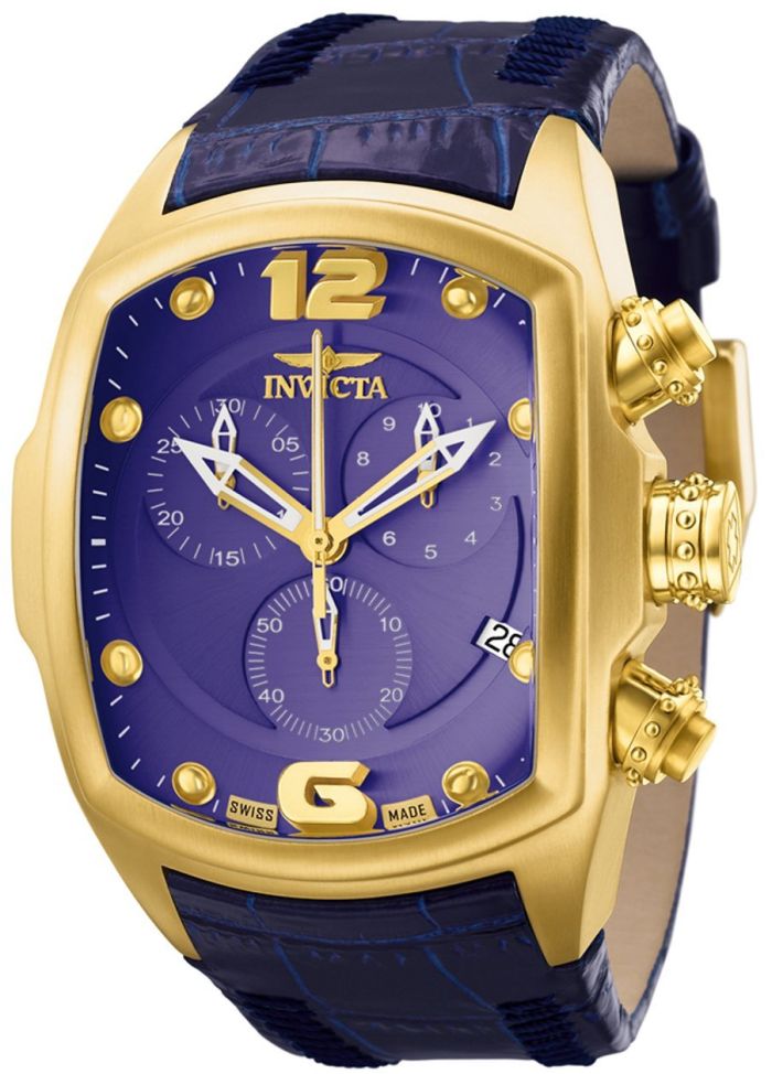 Cyber Monday Invicta Men’s Lupah Collection Chronograph Blue Leather Watch