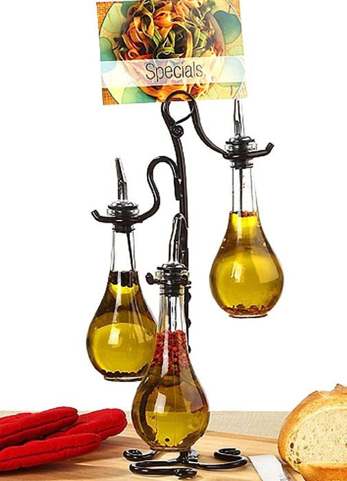Roman Olive Oil &Vinegar Kitchen Liquid Dispenser Glass Bottles