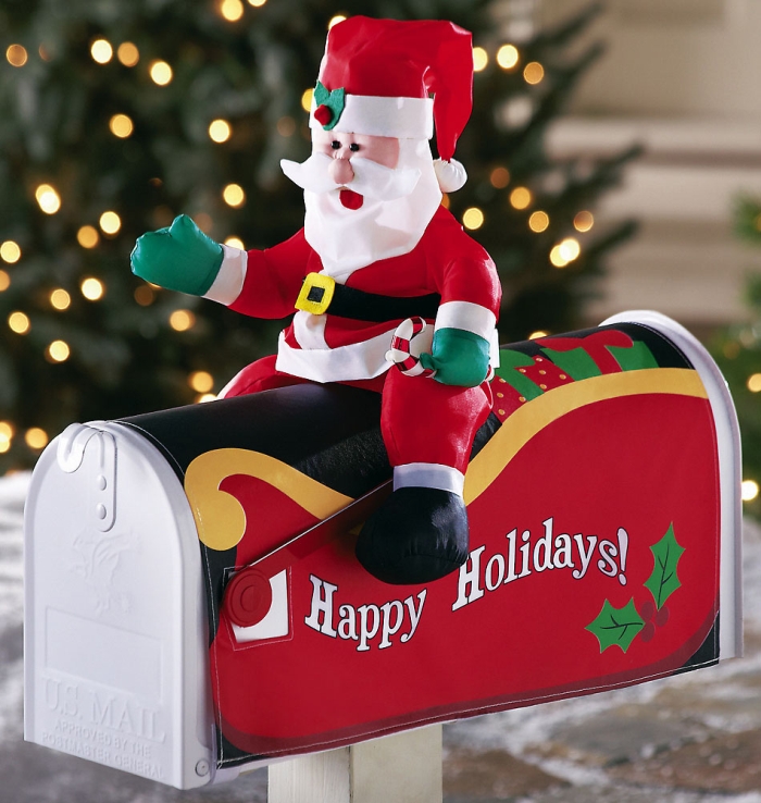 Santa Claus Mailbox Cover Outdoor Christmas Decoration