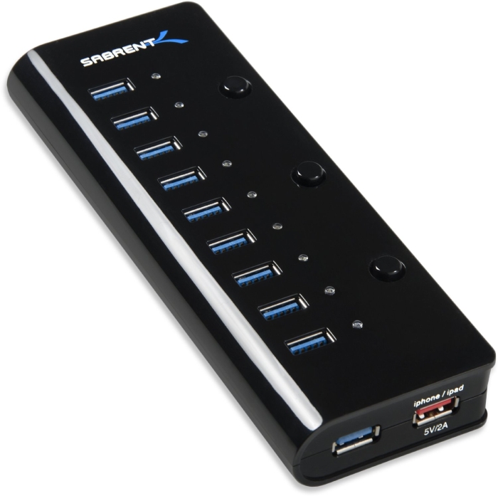 High Speed 10 Port USB 3.0 HUB 5V 2.1A Smart Charging Port