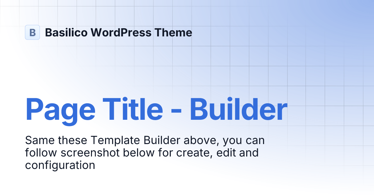 Page Title Builder Basilico WordPress Theme