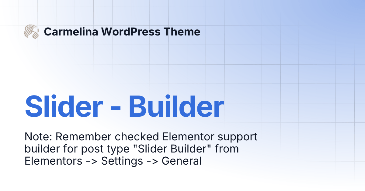 Slider Builder Carmelina WordPress Theme