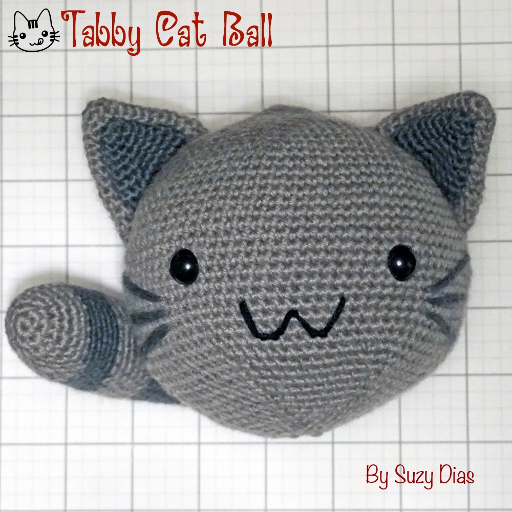 Crochet Tabby Cat Ball Pattern by Suzy Dias
