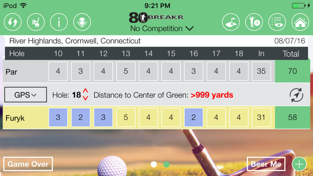 What a beautiful Scorecard! 80BREAKR Best Golf Score Card Golf