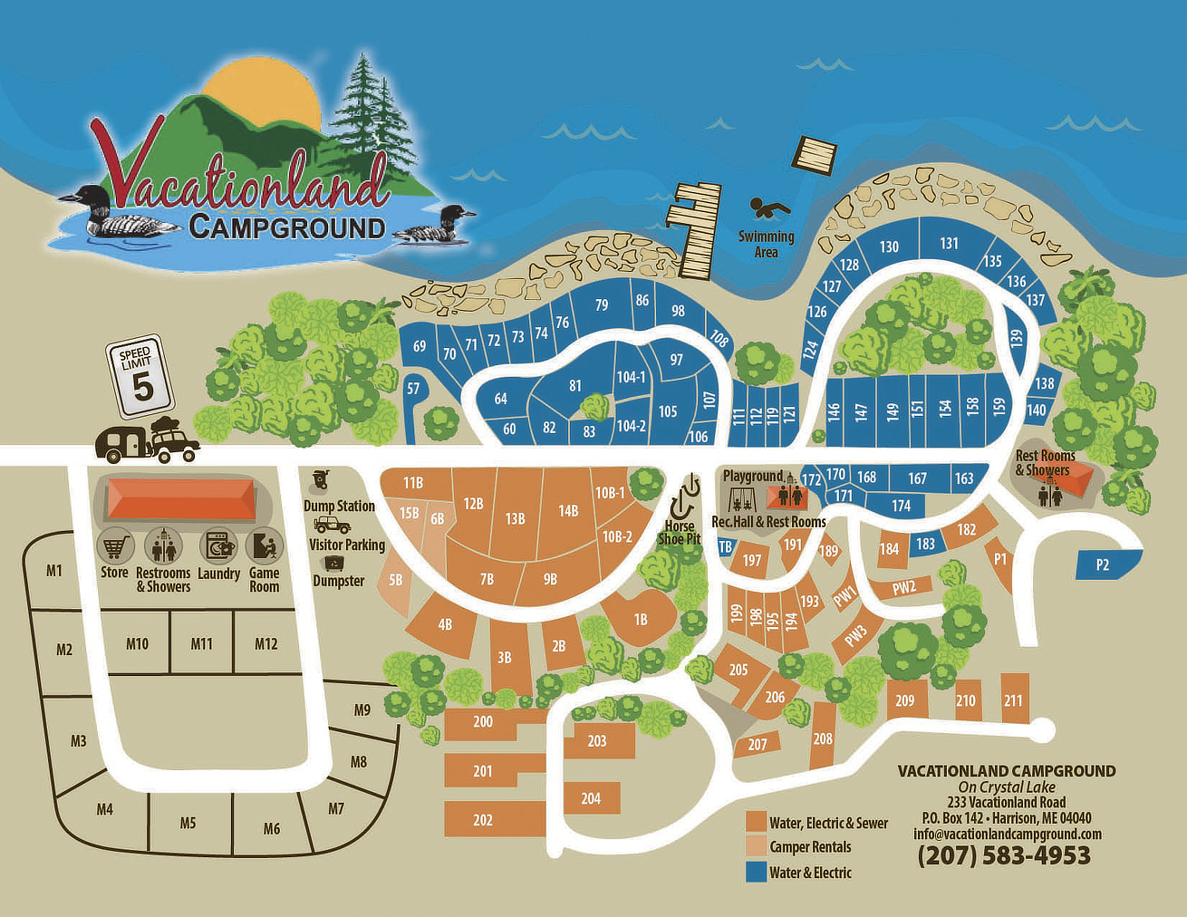 Vacationland Campground, Harrison (camping reservations required