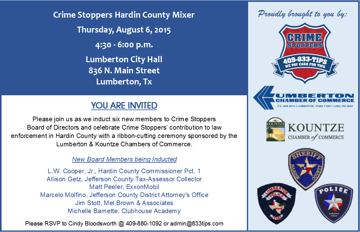 CRIME STOPPERS HARDIN COUNTY MIXER & RIBBON CUTTING