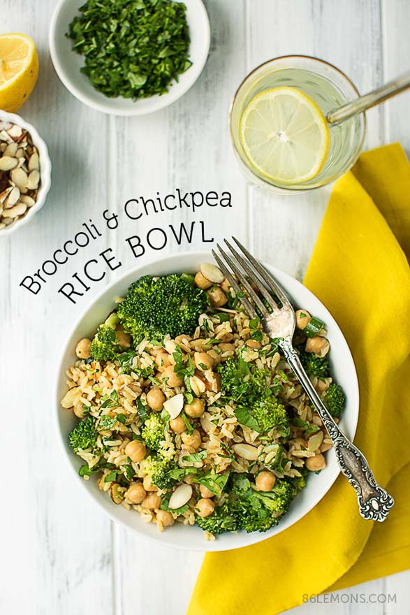 Vegan Broccoli & Chickpea Rice Bowl (Glutenfree) 86 Lemons