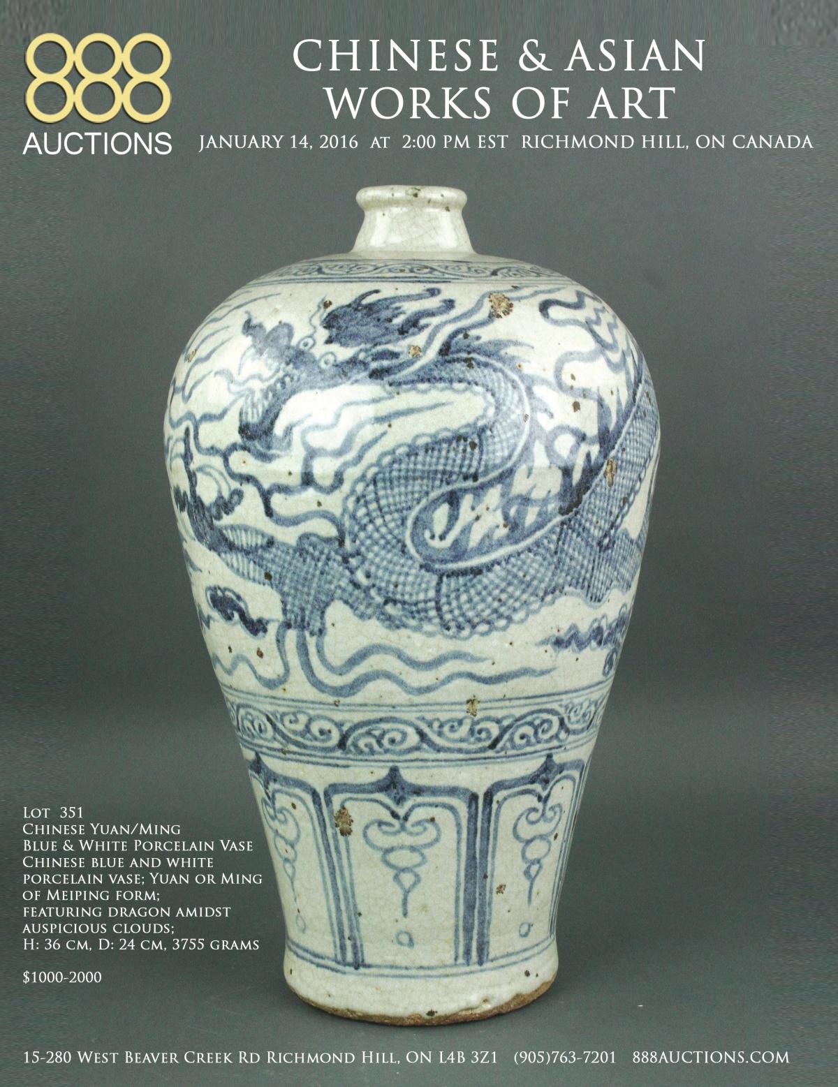 NEXT AUCTION 14 JAN 2016 CHINESE & ASIAN WORKS OF ART 888 Auctions