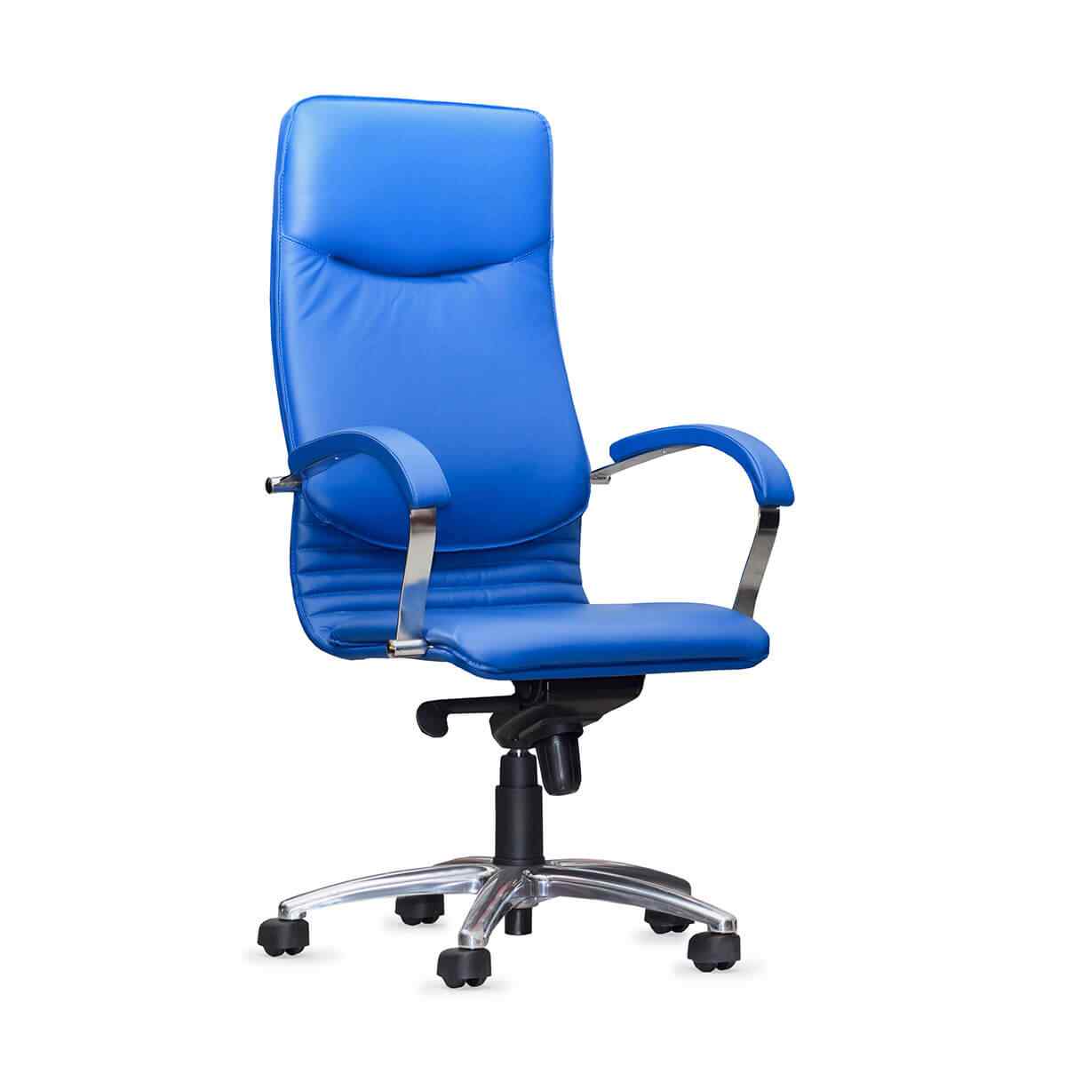 Blue leather office chair รับออกแบบตกแต่งภายใน