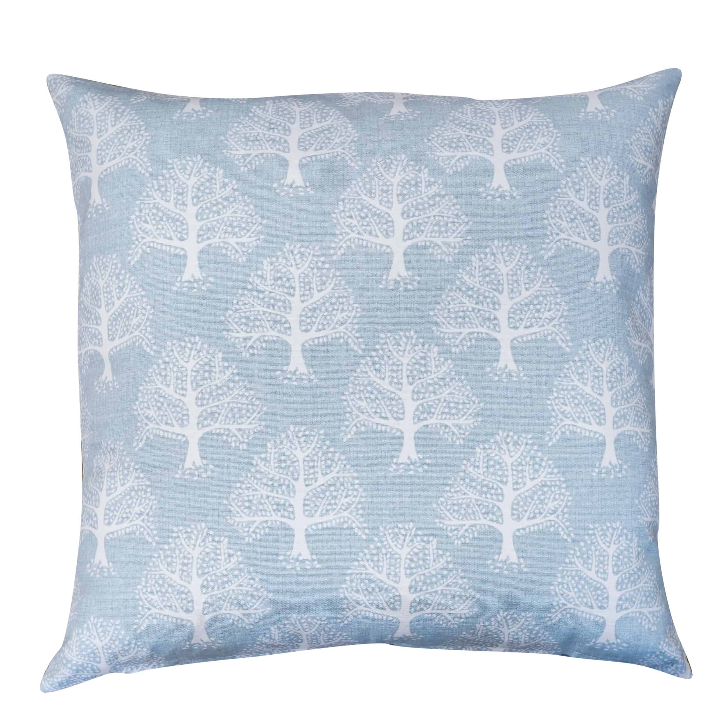 Oak Tree ExtraLarge Cushion in Duck Egg Linen Loft