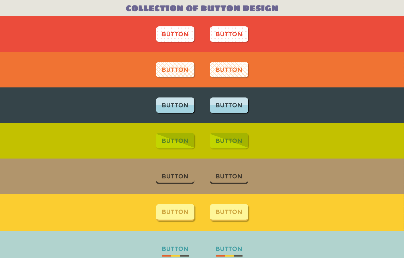CSSで作られた、かわいいデザインのボタン 10種 9ineBB