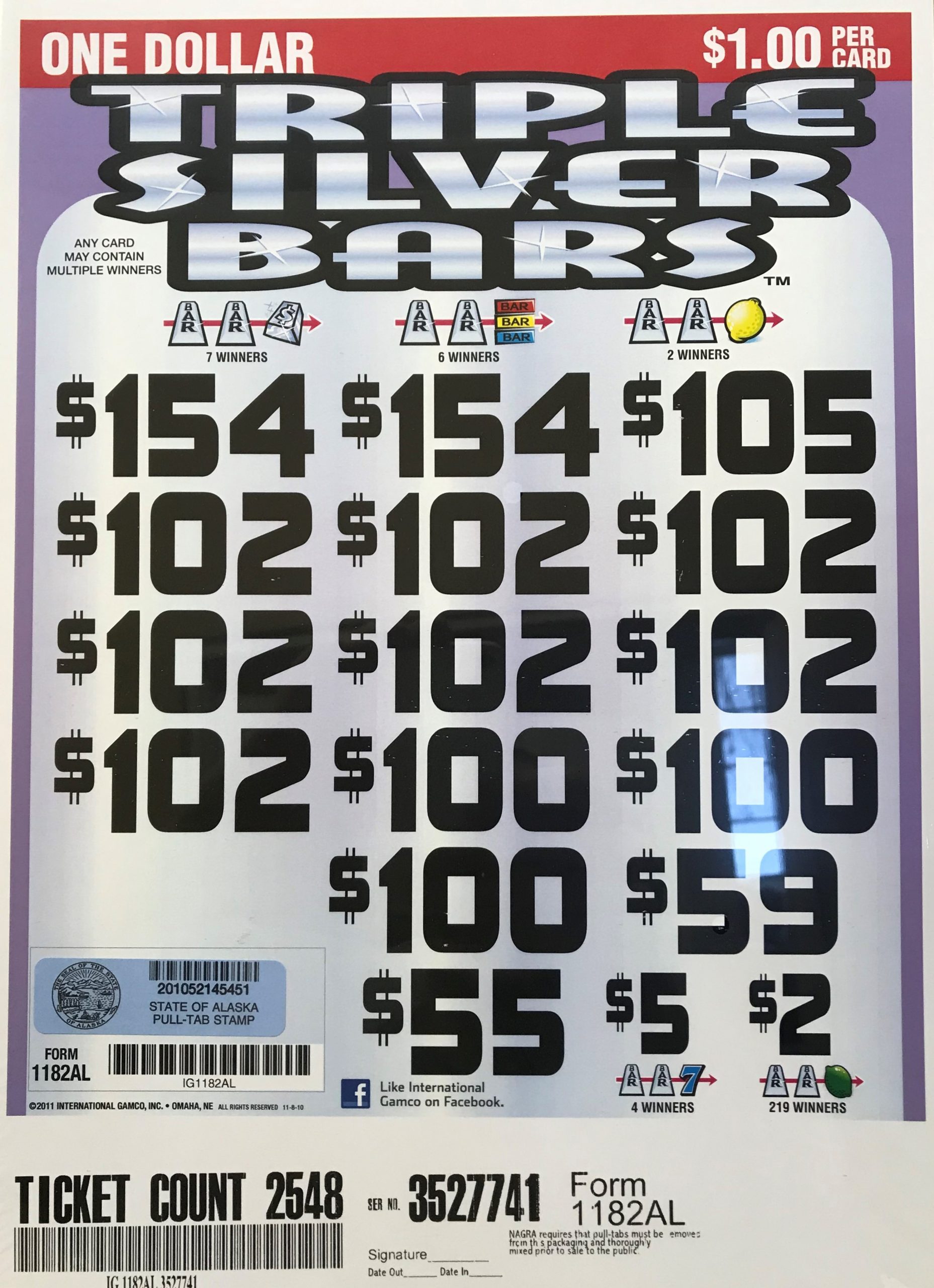 Triple Silver Bars1182AL Alaska Wholesale Distributors