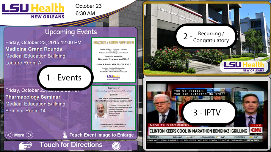 Digital Signage Documentation LSU Health New Orleans