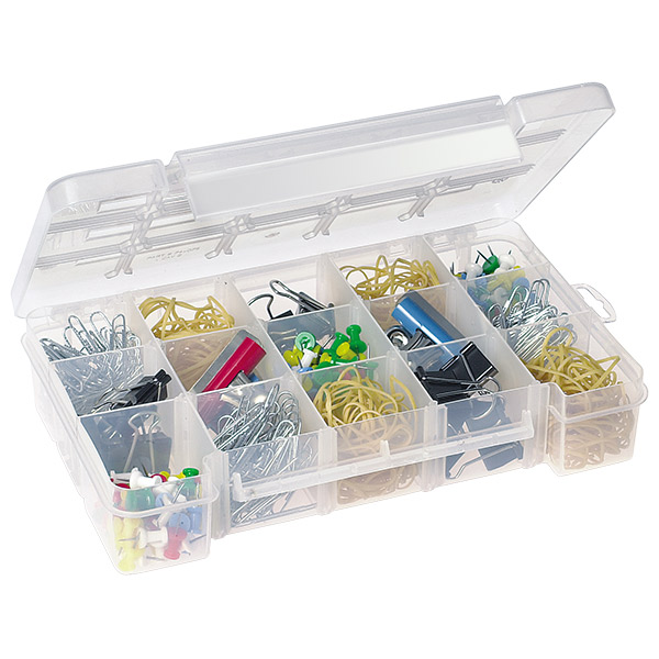 AkroMils(R) Plastic Storage Case, 15 Compartments, 8 5/8"L x 1 5/8"H x