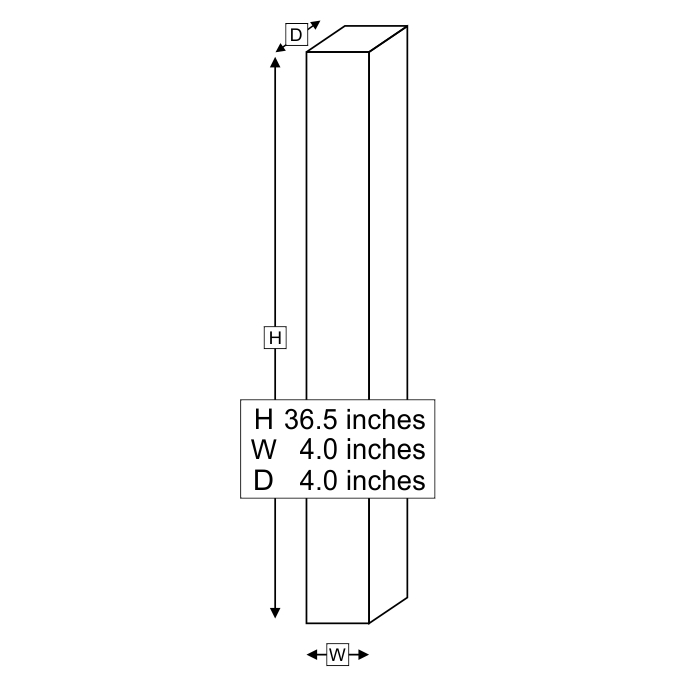 Reflective Address Number Posts 4" x 4" x 36"