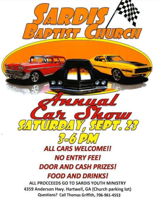 Annual Car Show at Sardis Baptist Church 92.1 WLHR