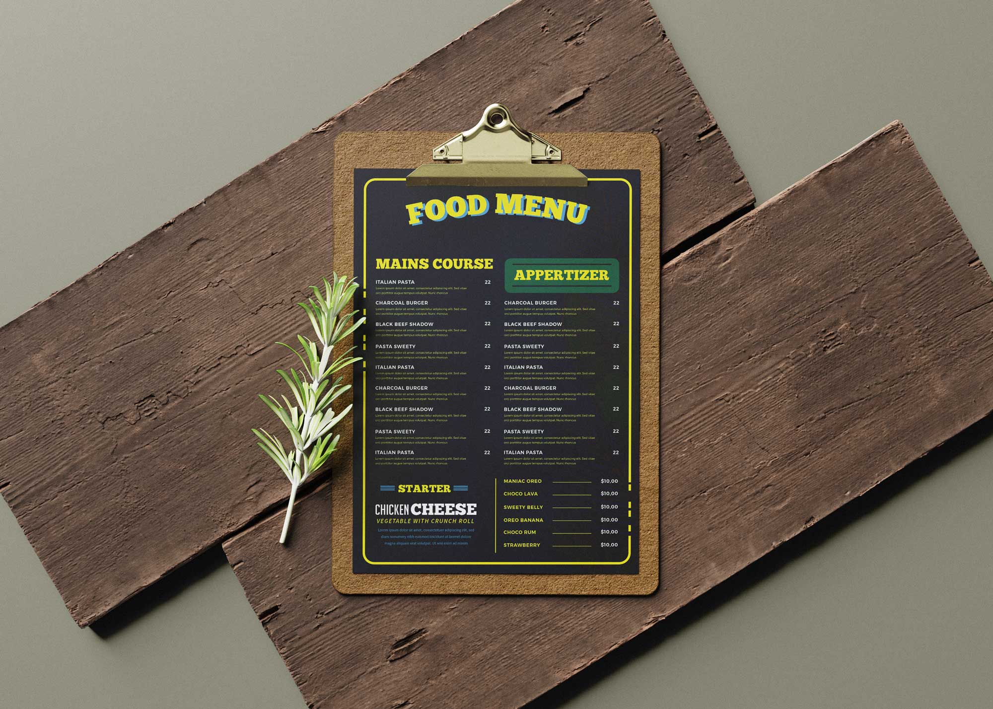 Food Side Menu Design Template 99Effects