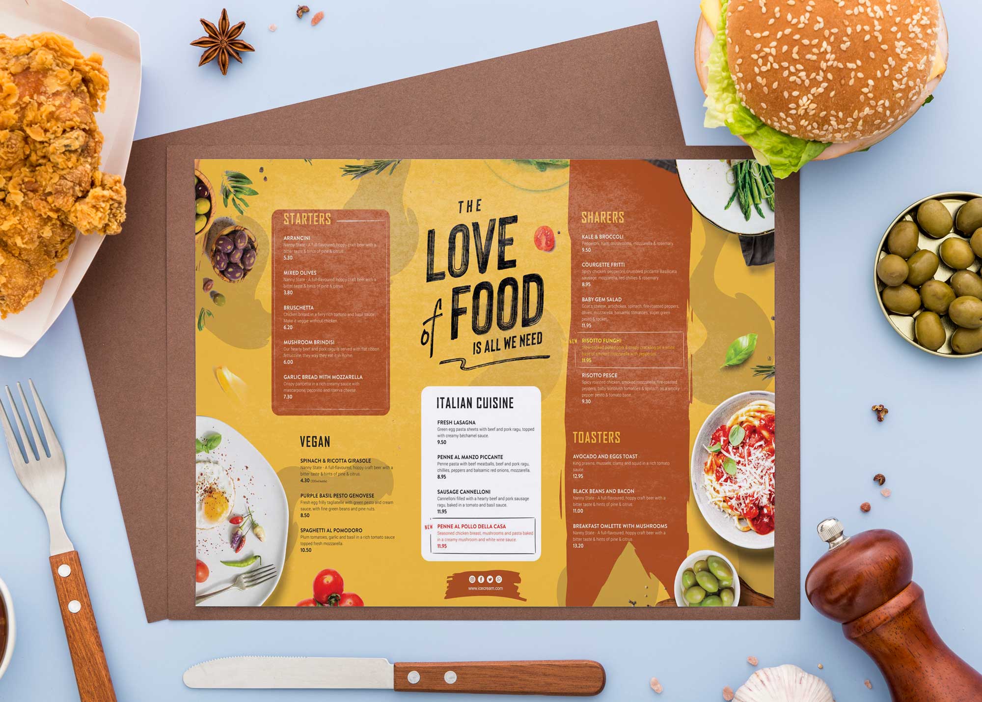 Love Food Menu Design Template 99Effects