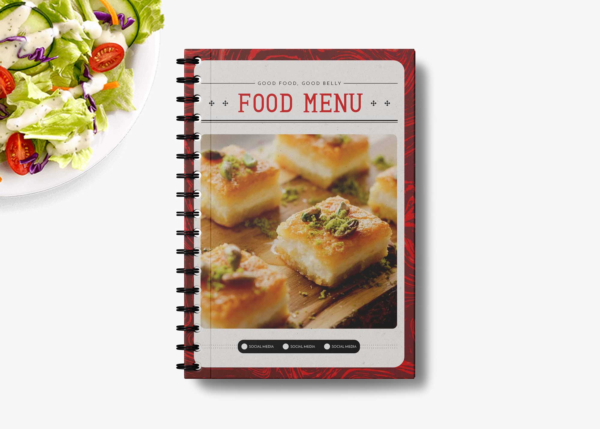 Modern Restaurant Book Menu Design Template 99Effects