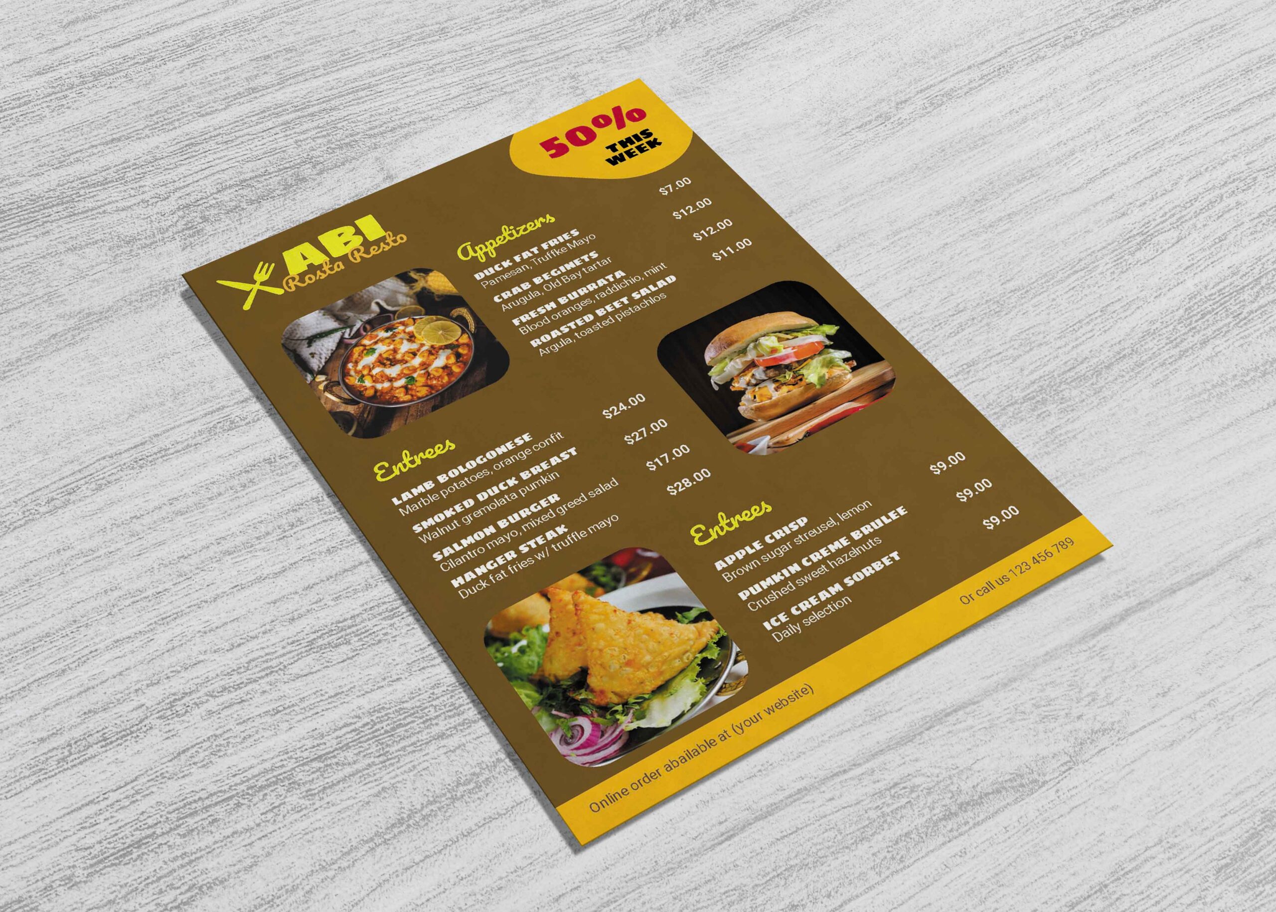 Modern Cafe Restaurant Menu Design (2021) 99Effects