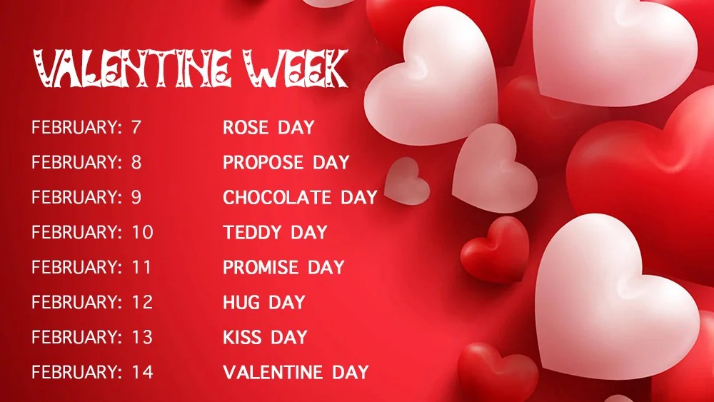 Days In February 2024 Valentine Week Calendar Sari Winnah