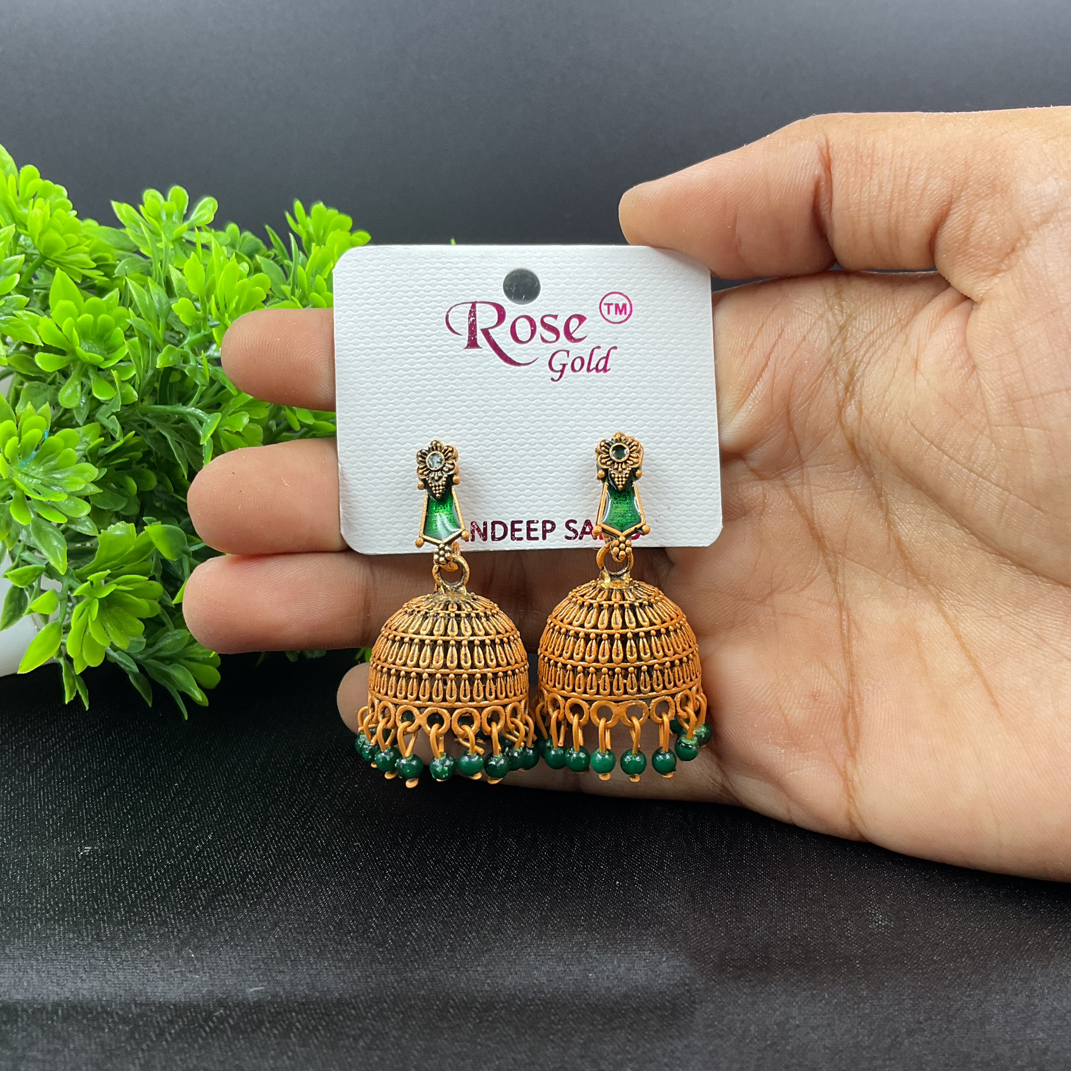 Gold Colour Jhumka Top Flower Design 99Jewelss Shop