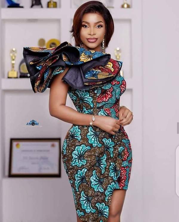 short dress styles 2020 Ankara Short Gown With Gathered Ankara Dress Latest Ankara Short Gown Styles 2020 For Ladies: Top