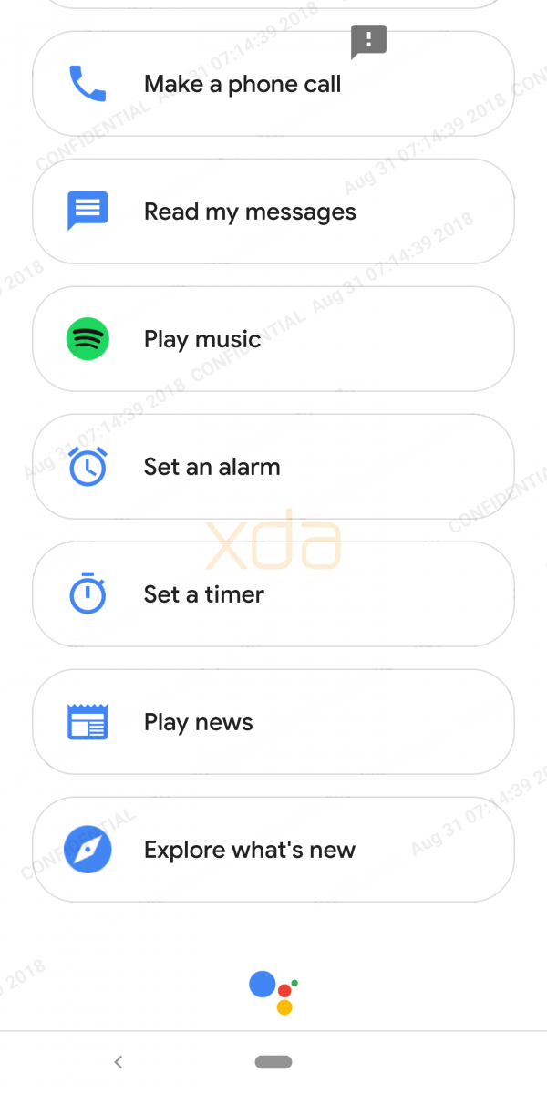 This is the optimized Google Assistant interface for the rumored Pixel