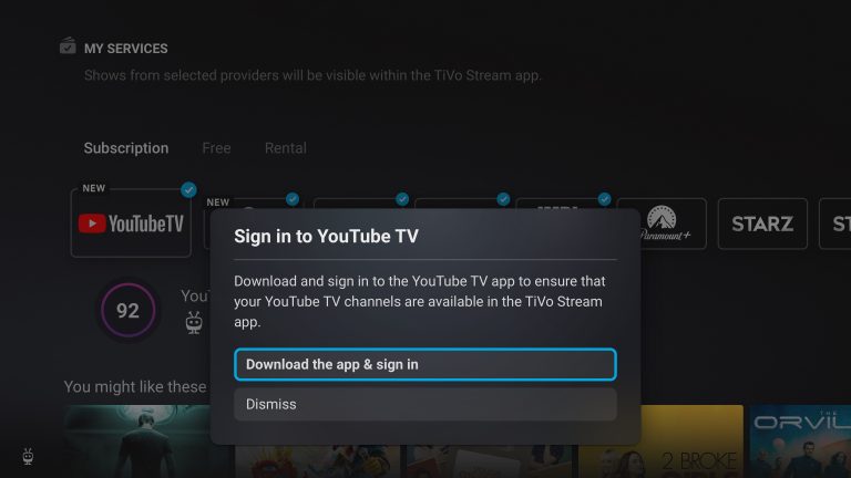 YouTube TV TiVo Stream