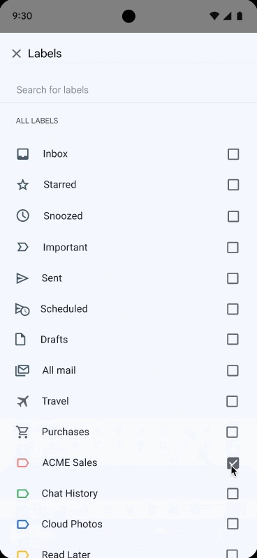 Gmail search labels