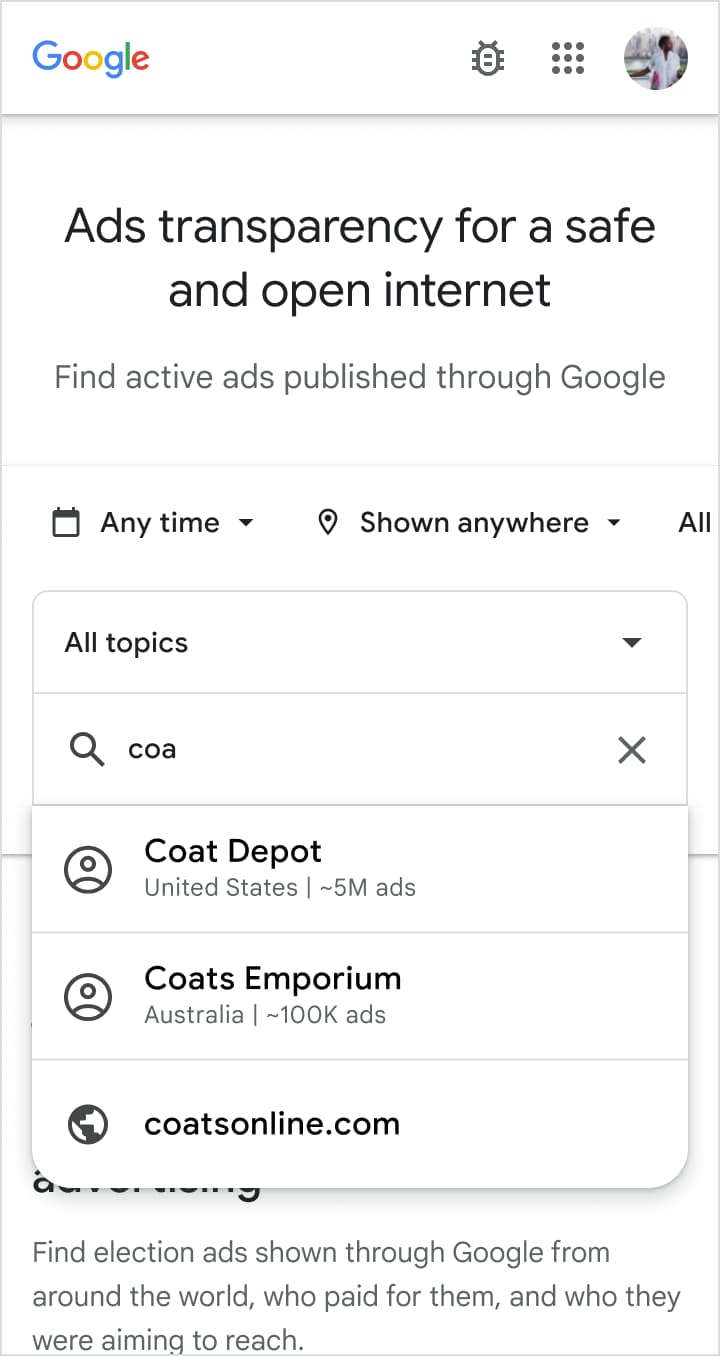 Google Ads Transparency Center