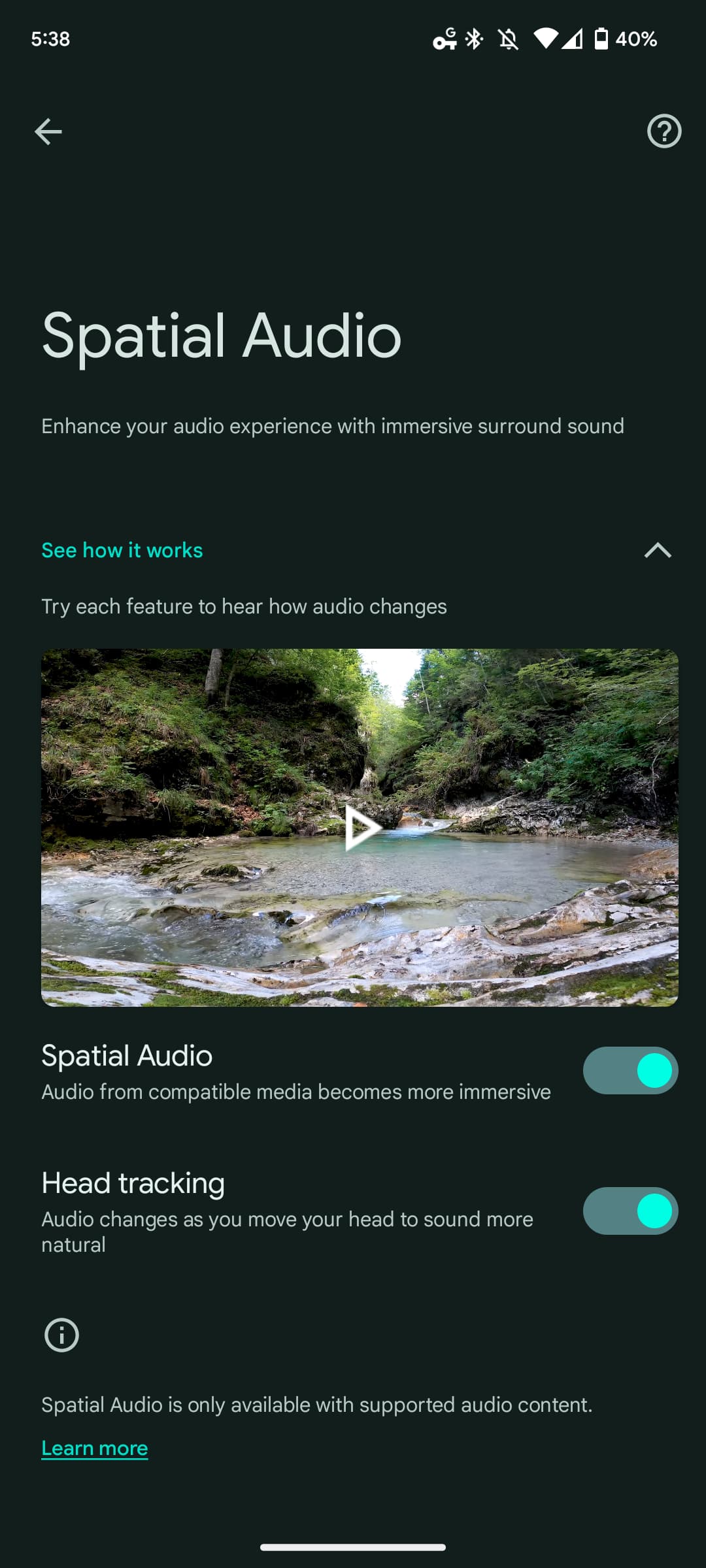 Pixel Buds Pro spatial audio